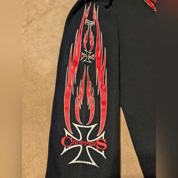 Vintage (2003) Fast Gear Black Long Sleeve Shirt with Red Flame & Logo Design - Picture 10 of 14